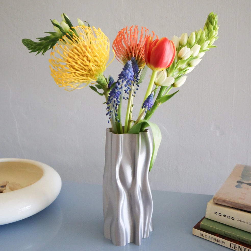 Fold Vase - Metallic Silver