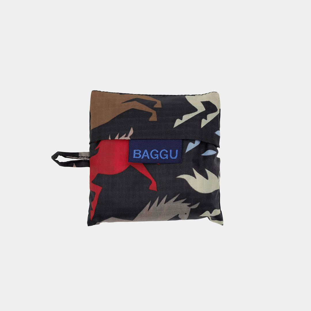Reusable bag with horse pattern on a white background