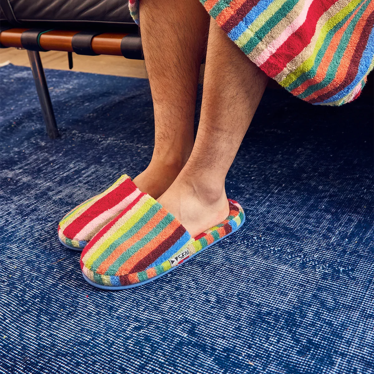 Butterfly Stripe Terry Slippers