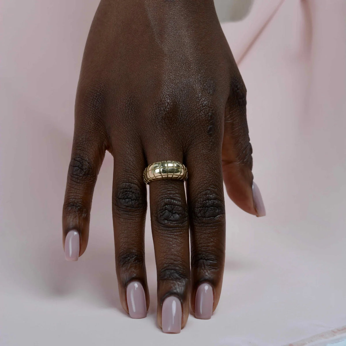 Disco Ball Ring - Yellow Bronze on model