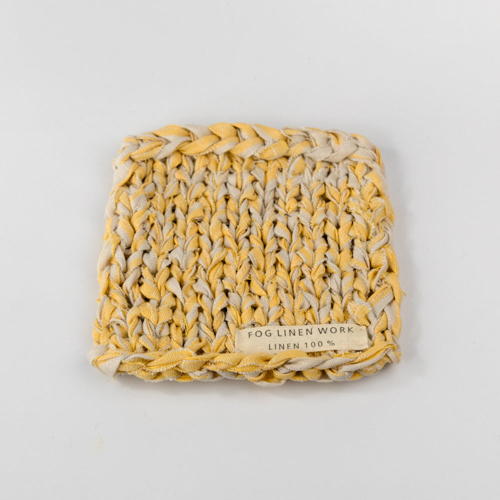 Linen Tape Knitted Mat - Yellow