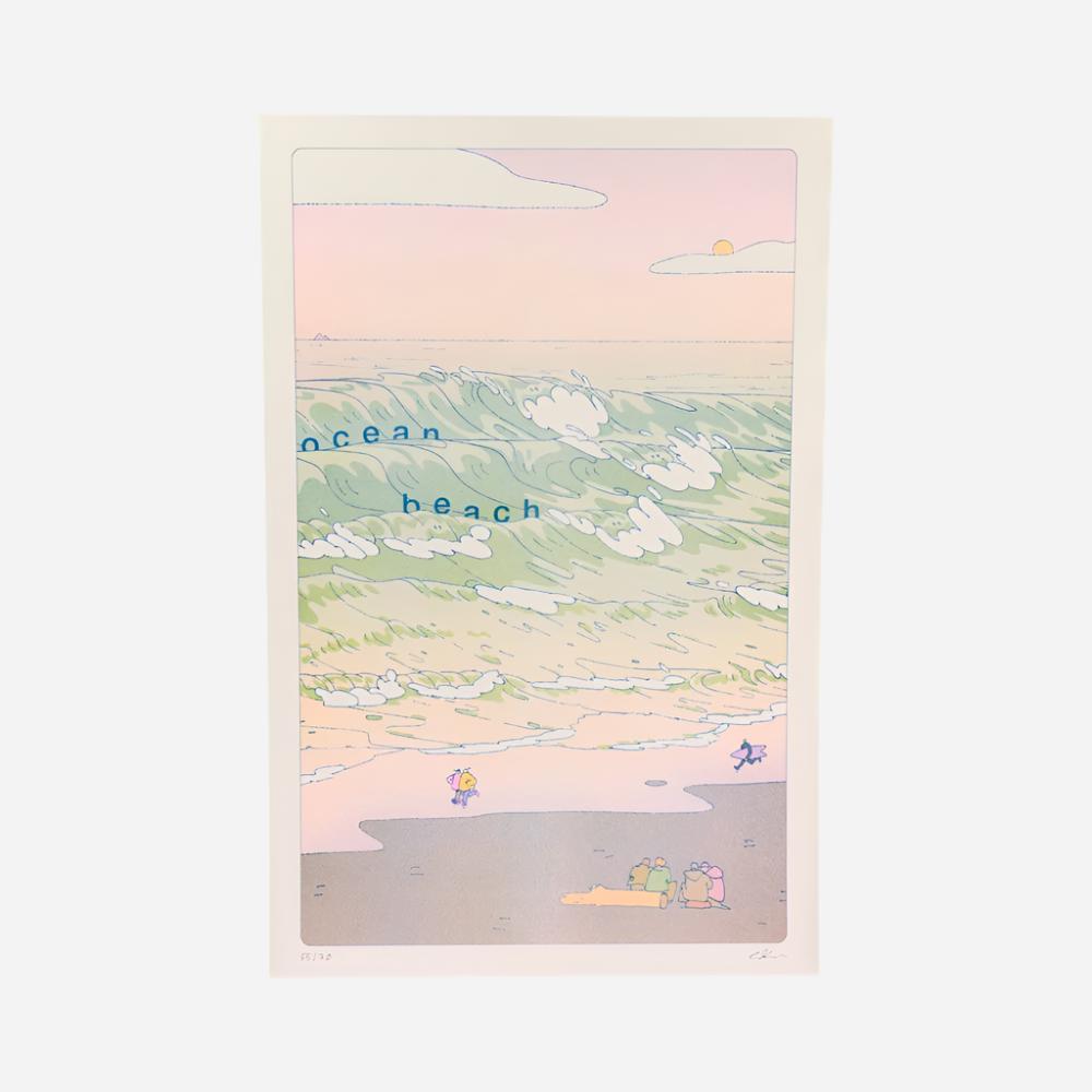 Ocean Beach Riso Print by Liana Krakarian