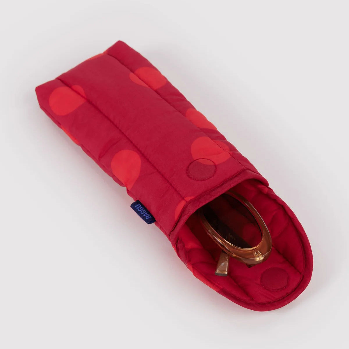 Puffy Glasses Sleeve - Red Polka Dot