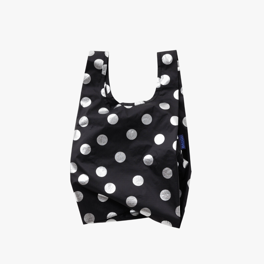 Baby Baggu - Silver Metallic Polka Dot
