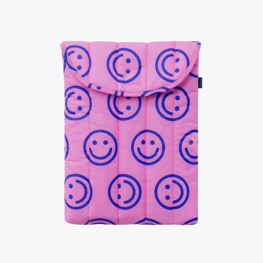 Puffy Laptop Sleeve 13"/14" - Pop Pink Happy