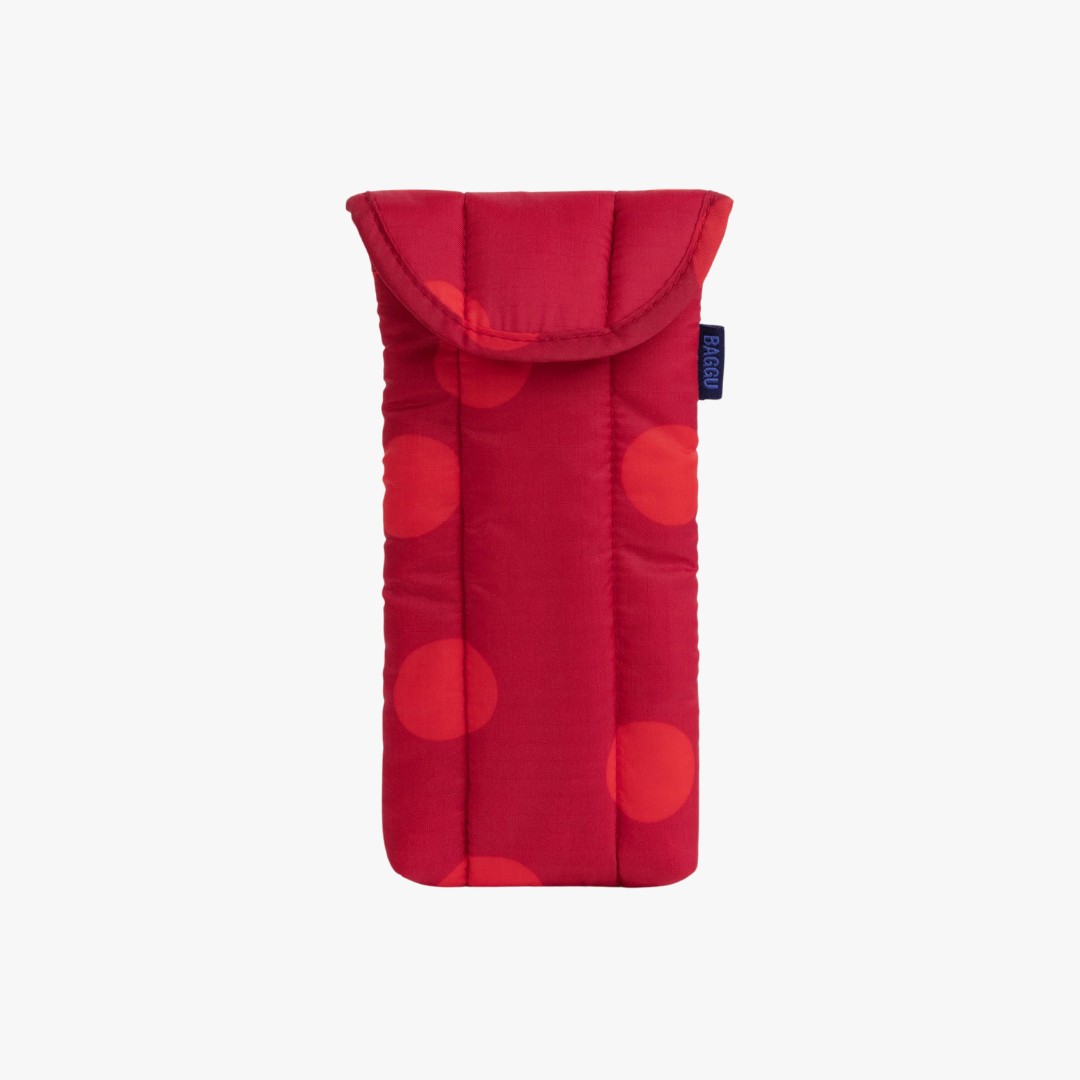 Puffy Glasses Sleeve - Red Polka Dot