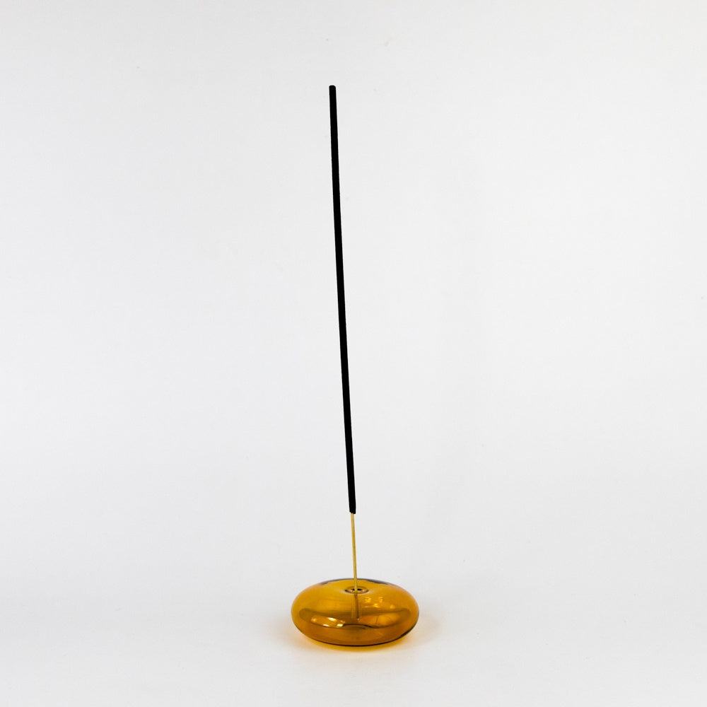 Glass Bubble Incense Holder - Amber Translucent