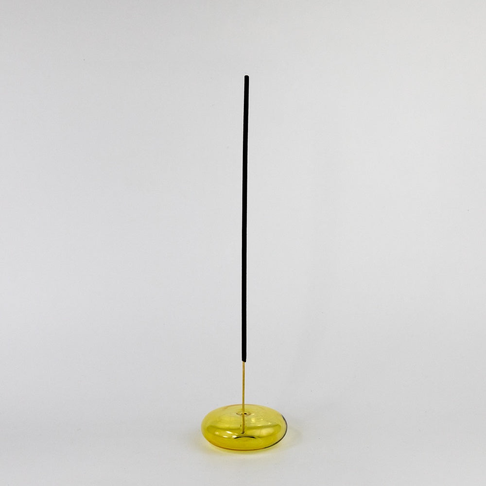 Glass Bubble Incense Holder - Goldenrod Translucent