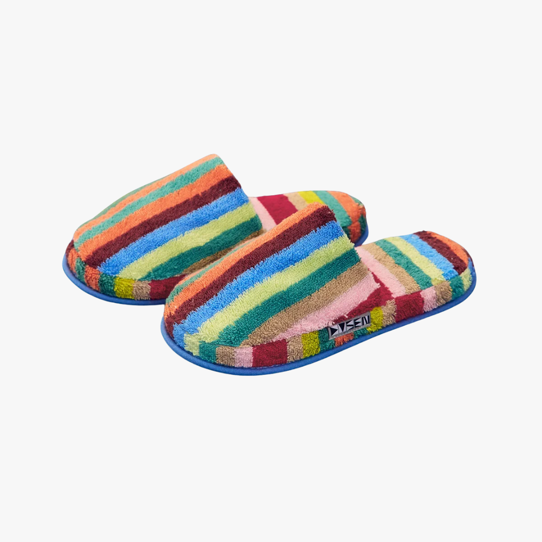 Butterfly Stripe Terry Slippers