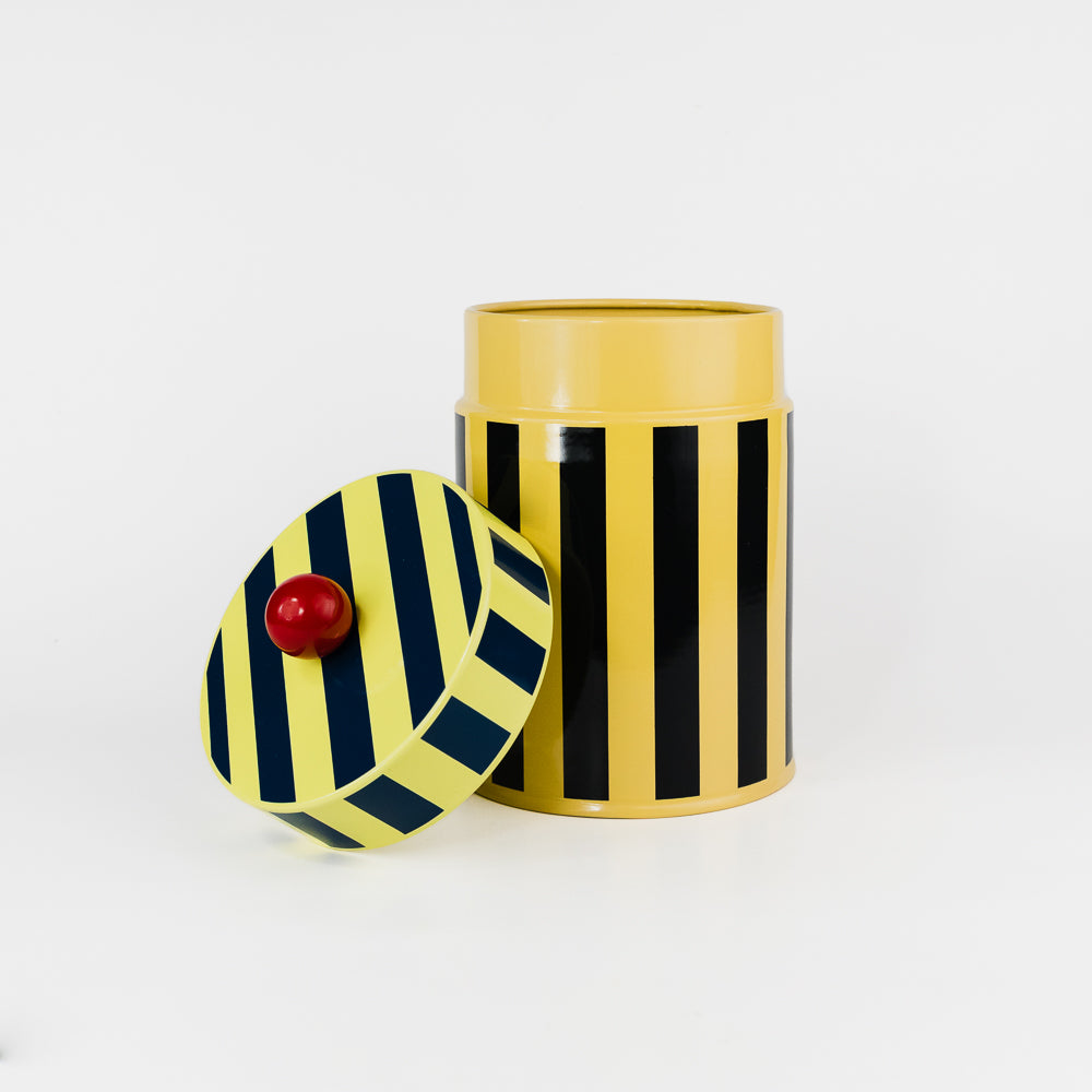 Medium Stripe Metal Canister