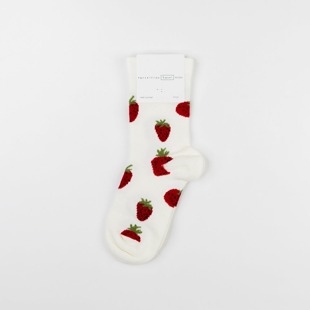 Mini Ichigo Crew Socks - Ivory
