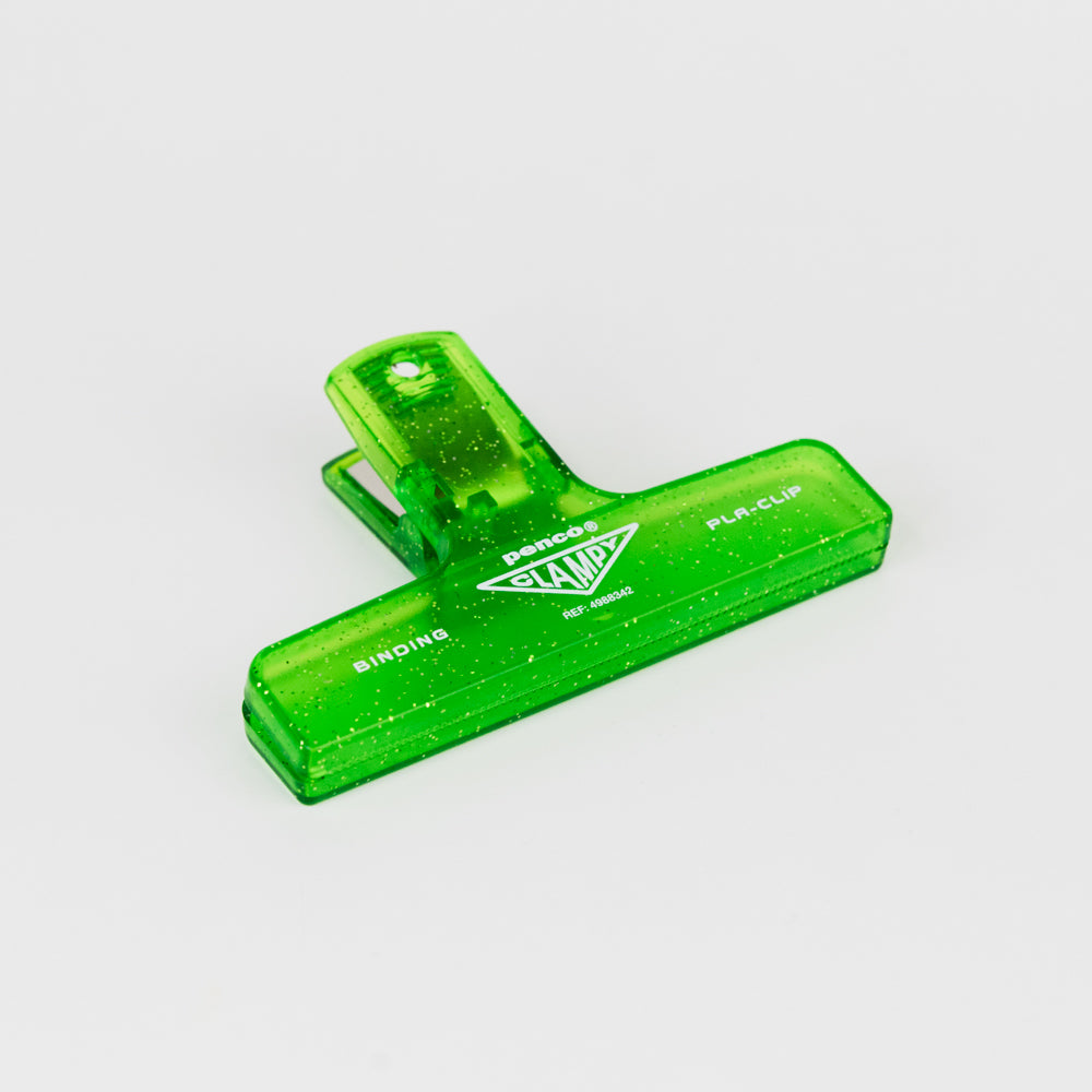 Plastic Clip Glitter - Clear Light Green