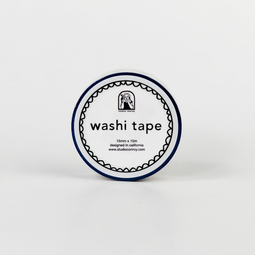 Washi tape with a label on a white background