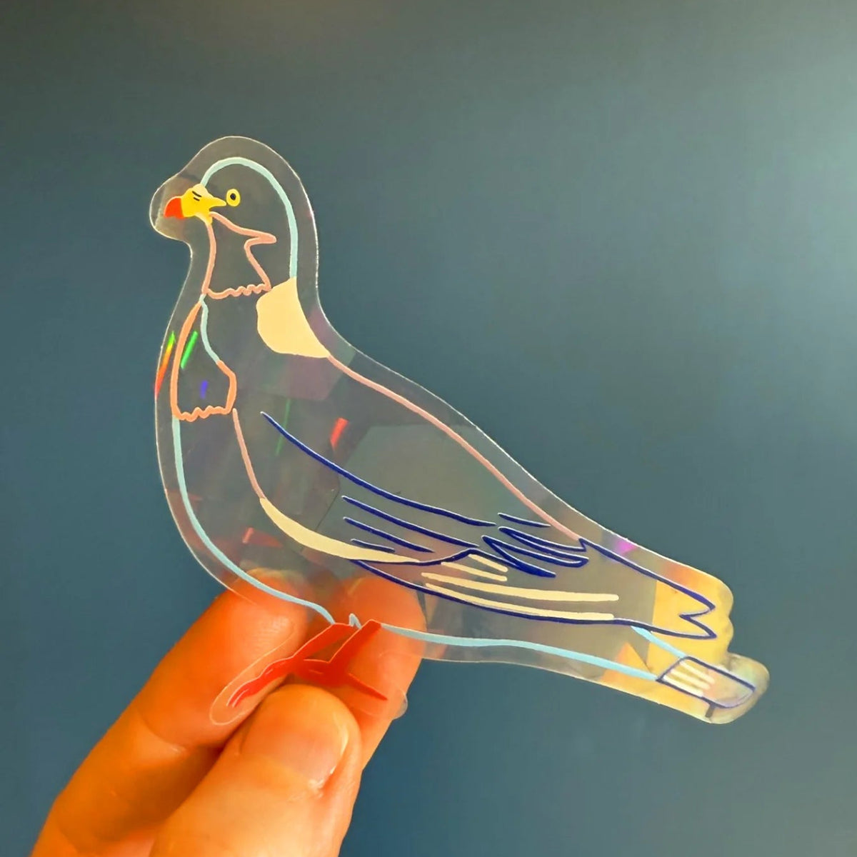 Wood Pigeon Sun Catcher Sticker